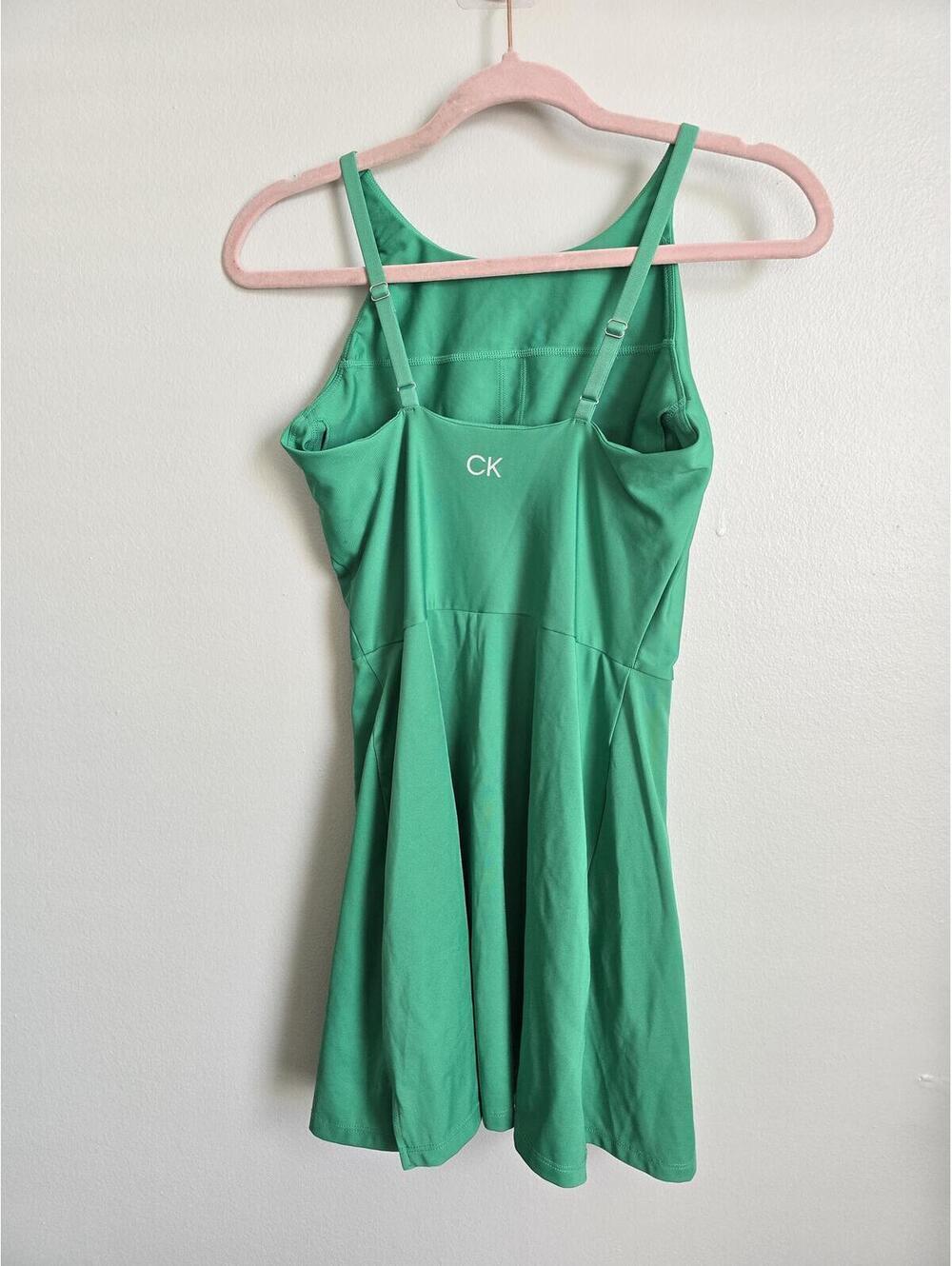Calvin Klein Green Exercise Dress w Shorts Pockets Sm Golf Tennis Pickleball - Picture 2 of 5